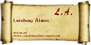 Lendvay Álmos névjegykártya